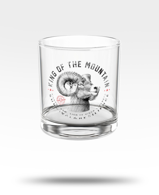 King Of The Mountain Bighorn Sheep Whiskey Glass