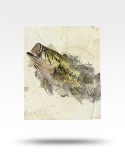 Largemouth Bass Velveteen Plush Blanket