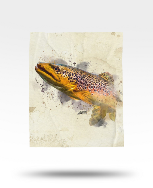 Brown Trout Velveteen Plush Blanket