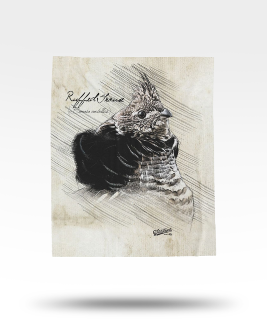 Ruffed Grouse Velveteen Plush Blanket