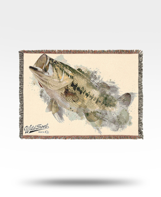 Largemouth Bass Woven Blanket
