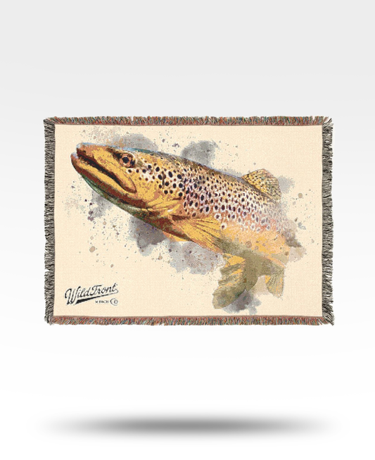 Brown Trout Woven Blanket