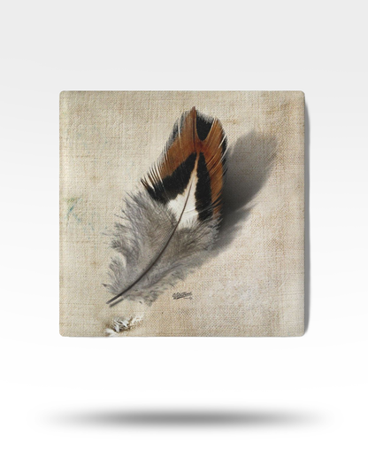 Pheasant Feather Ceramic Coaster