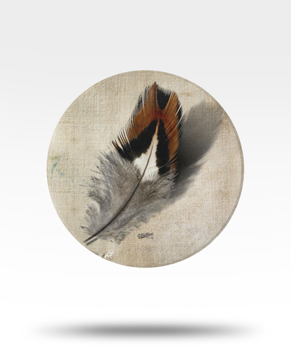 Pheasant Feather Ceramic Coaster