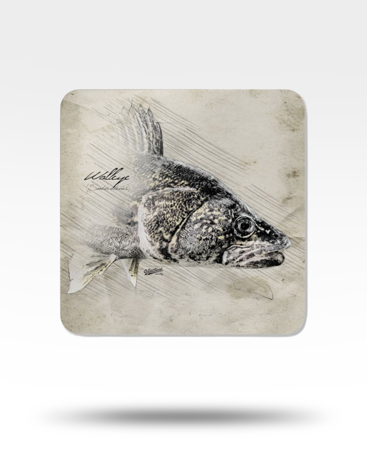 Walleye Corkwood Coaster Set
