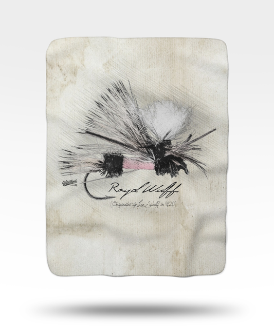 Royal Wulff Dry Fly Sherpa Fleece Blanket