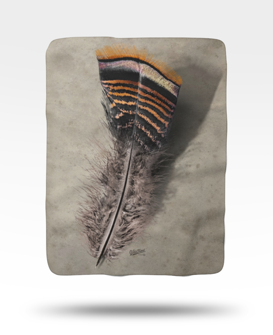 Turkey Feather Sherpa Fleece Blanket