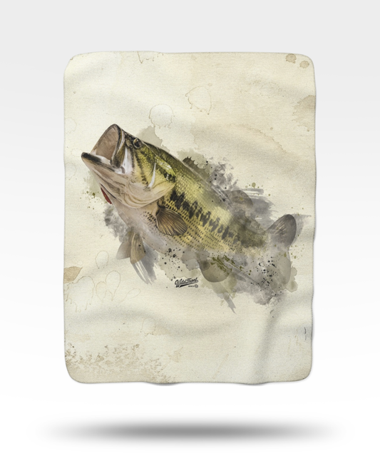 Largermouth Bass Sherpa Fleece Blanket