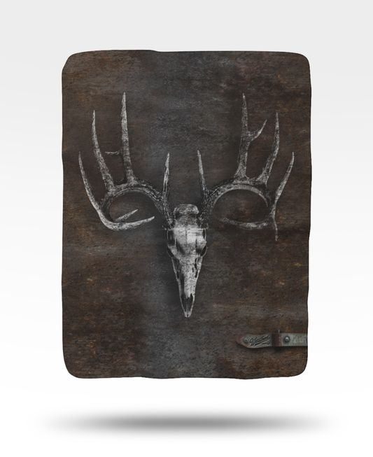 Whitetail Skull Sherpa Fleece Blanket