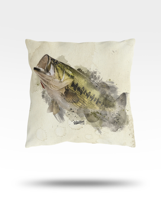 Largemouth Bass Outdoor Pillow