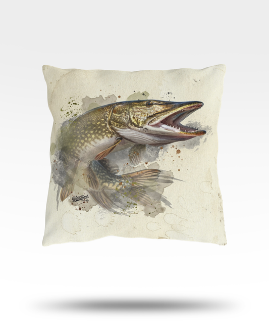 Northern Pike Outdoor Pillow