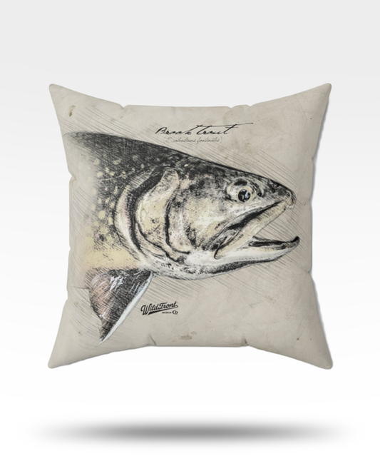 Brook Trout Faux Suede Square Pillow
