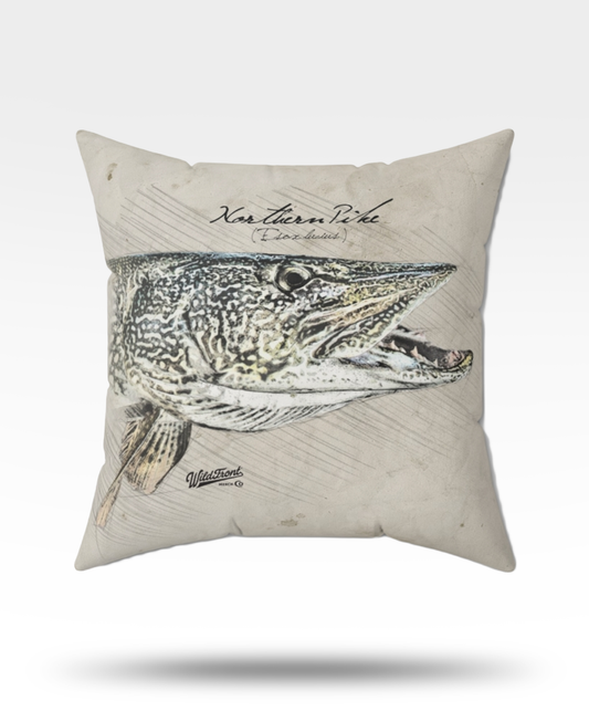 Northern Pike Faux Suede Square Pillow