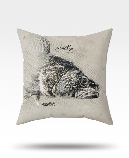 Walleye Faux Suede Square Pillow