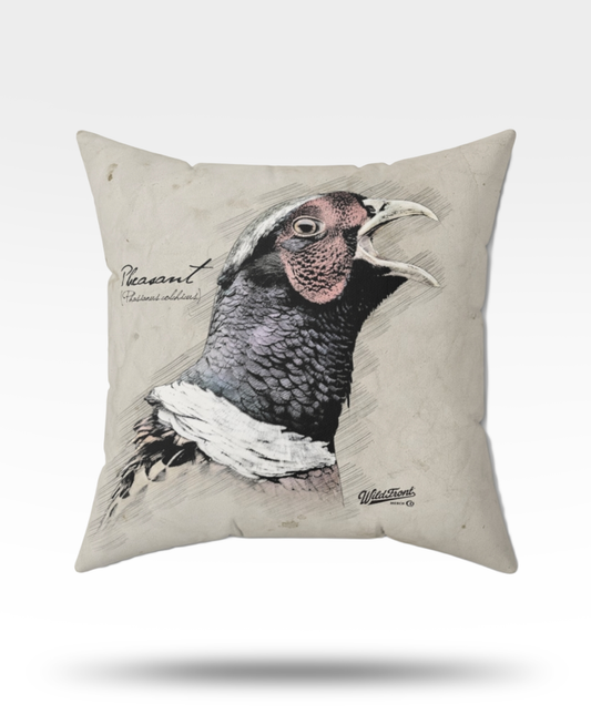 Pheasant Faux Suede Square Pillow