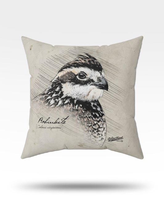 Bobwhite Quail Faux Suede Square Pillow