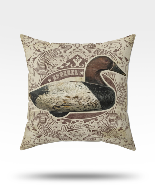 Vintage Canvasback Decoy Faux Suede Square Pillow