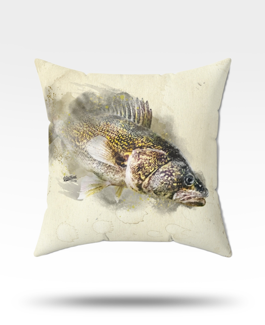Walleye Faux Suede Square Pillow