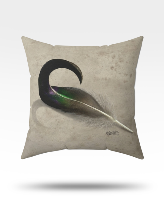 Mallard Curl Faux Suede Square Pillow