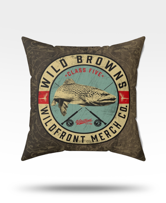 Wild Browns Faux Suede Square Pillow
