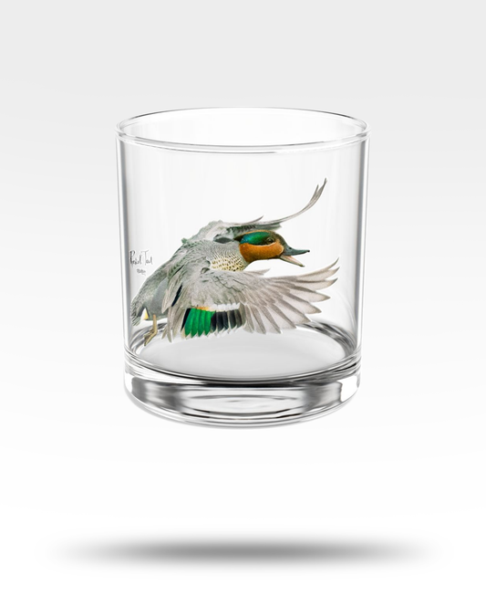 Green-Winged Teal Whiskey Glass