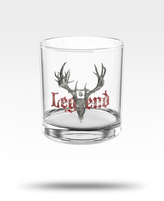 Legend Whitetail Deer Skull Whiskey Glass