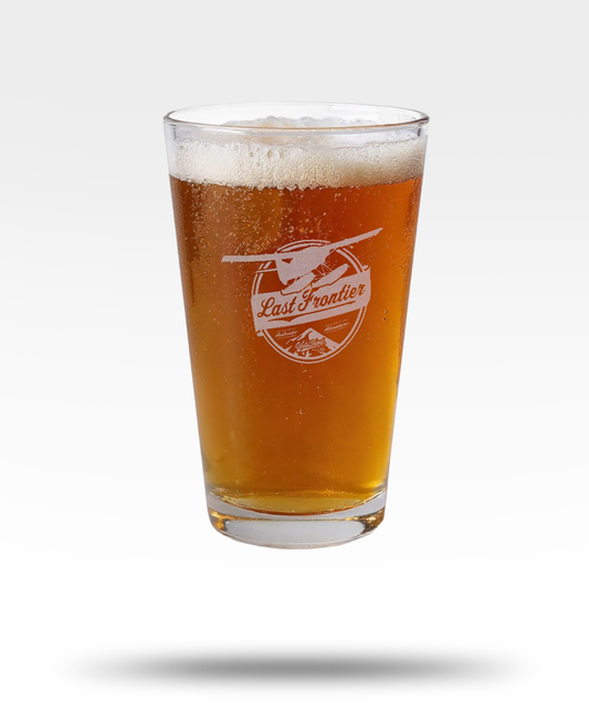 Last Frontier Float Plane Engraves Pint Glass