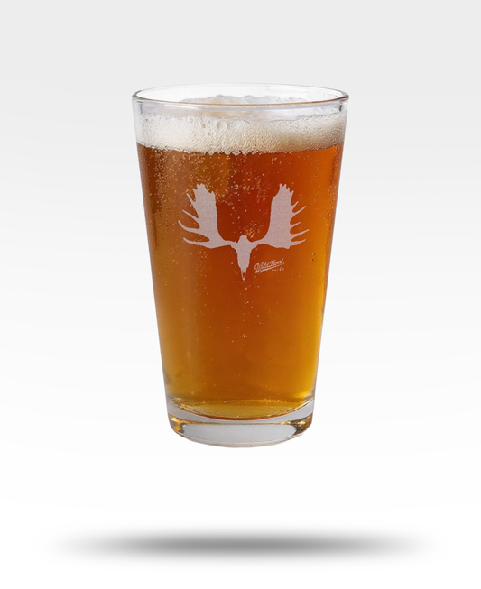 Moose Skull Engraved Pint Glass
