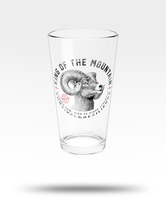 King Of The Mountain Bighorn Sheep Pint Glass