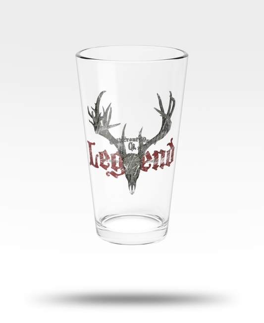 Legend Whitetail Deer Skull Pint Glass