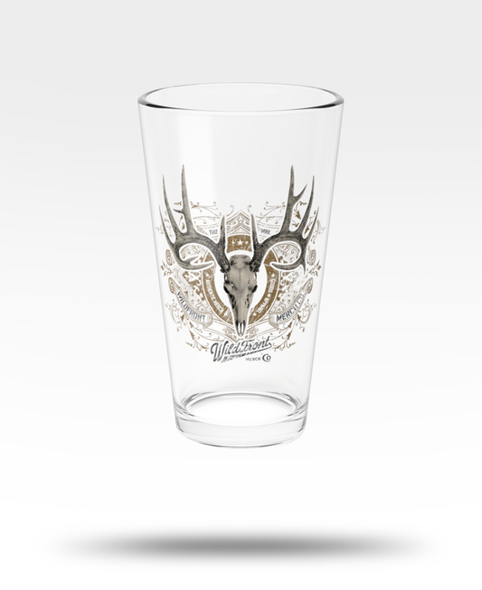 Whitetail Deer Skull Pint Glass