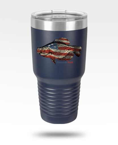 Crappie USA Flag 30oz Insulated Tumbler