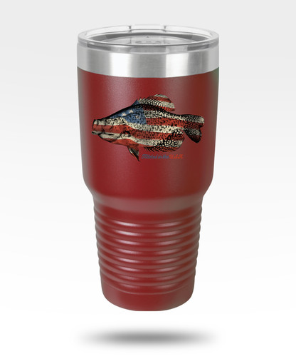 Crappie USA Flag 30oz Insulated Tumbler