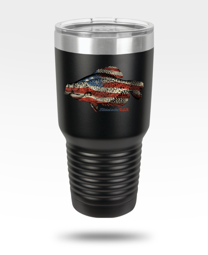 Crappie USA Flag 30oz Insulated Tumbler