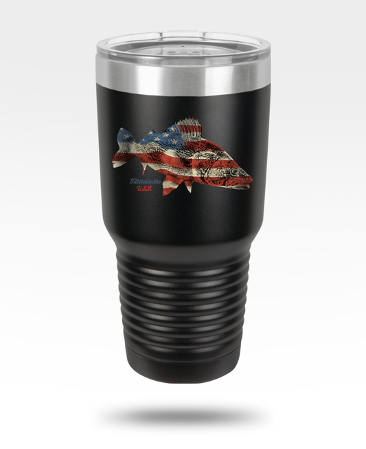 Walleye USA Flag 30oz Insulated Tumbler