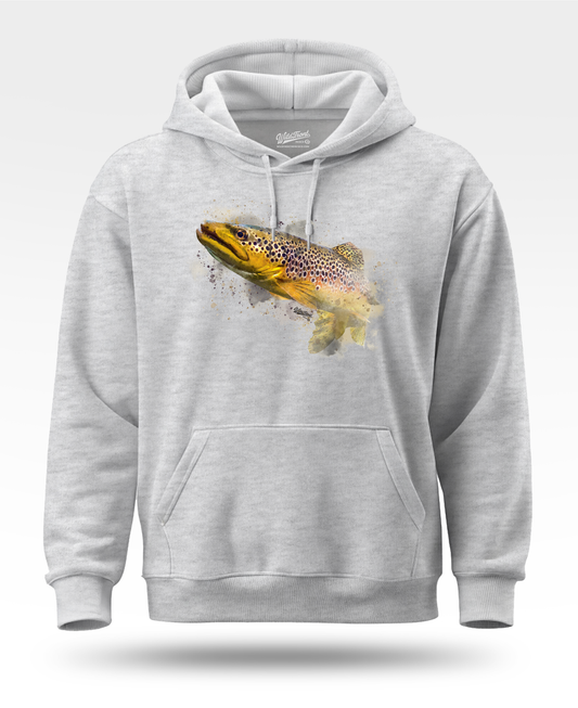 Brown Trout Watercolor Hoodie