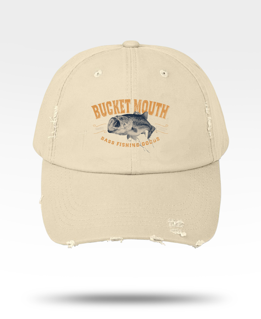 Bucket Mouth Largemouth Bass Distressed Cap