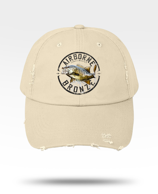 Airborne Bronze Smallmouth Bass Distressed Cap