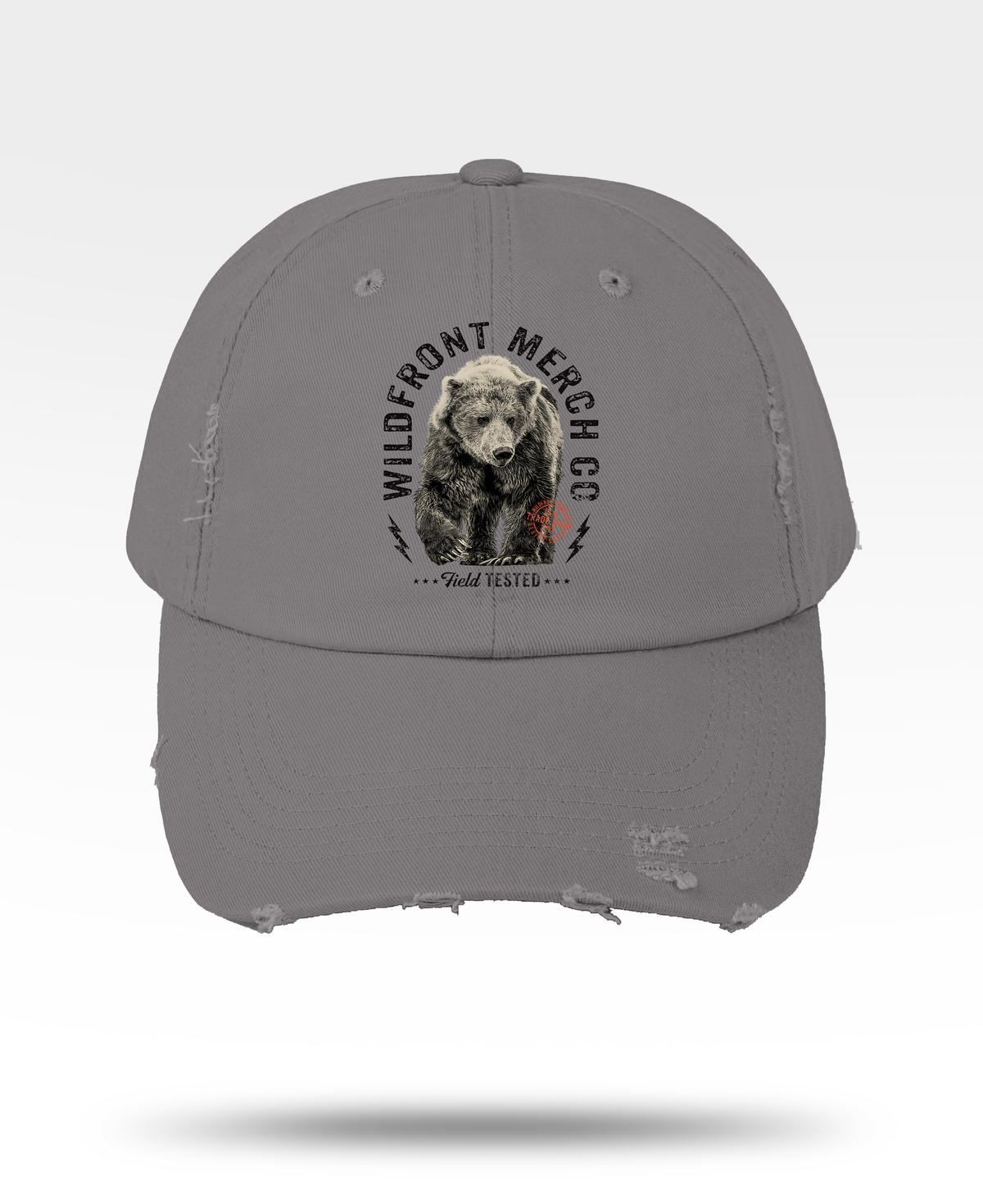 WildFront Merch Bear Distressed Cap