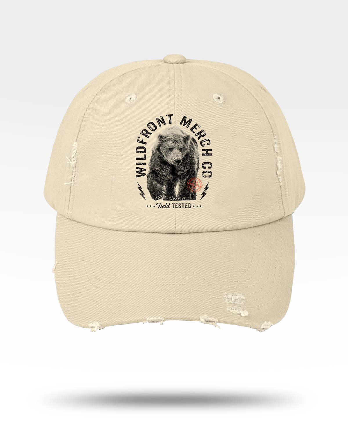 WildFront Merch Bear Distressed Cap