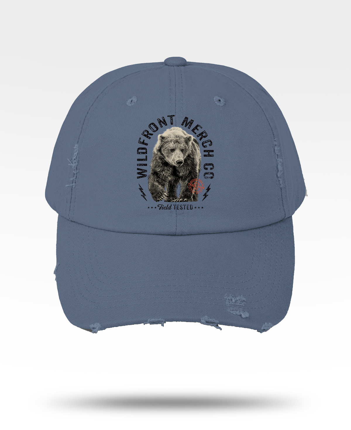 WildFront Merch Bear Distressed Cap