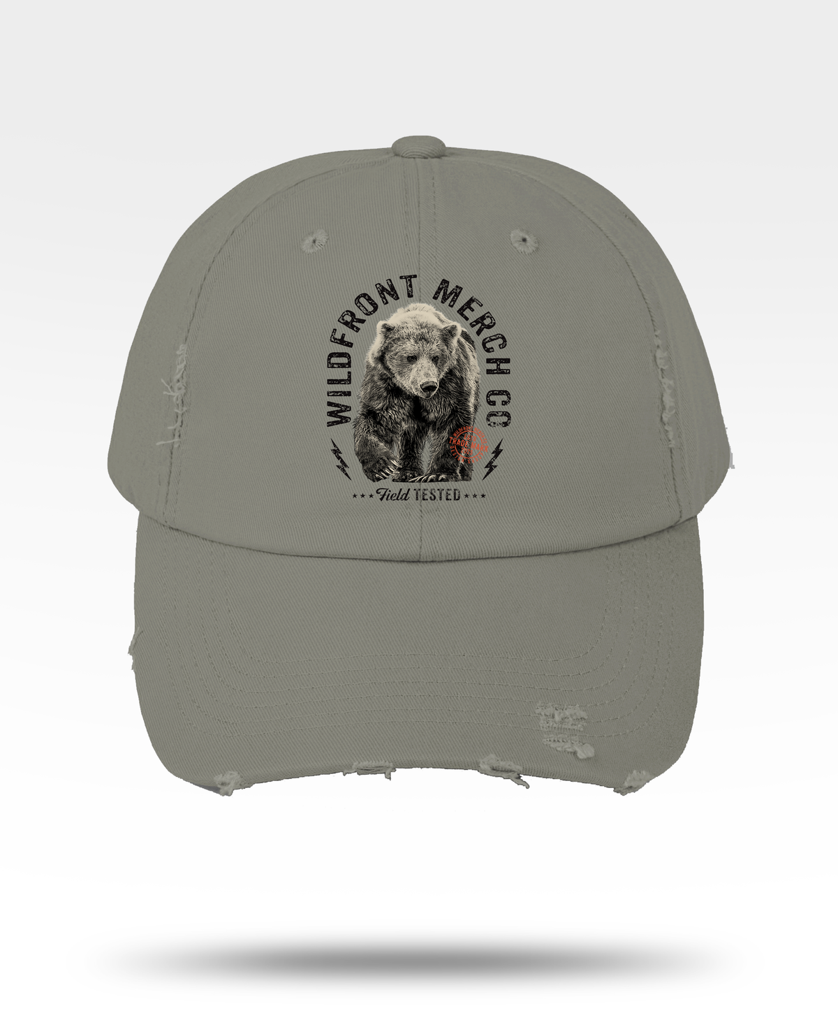 WildFront Merch Bear Distressed Cap