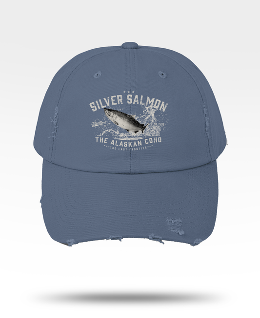 Silver Salmon Distressed Cap