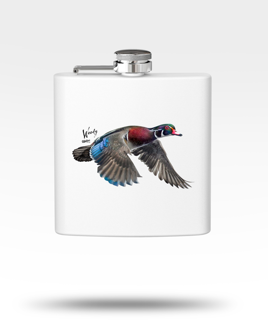 Wood Duck Flying Stainless Steel Flask