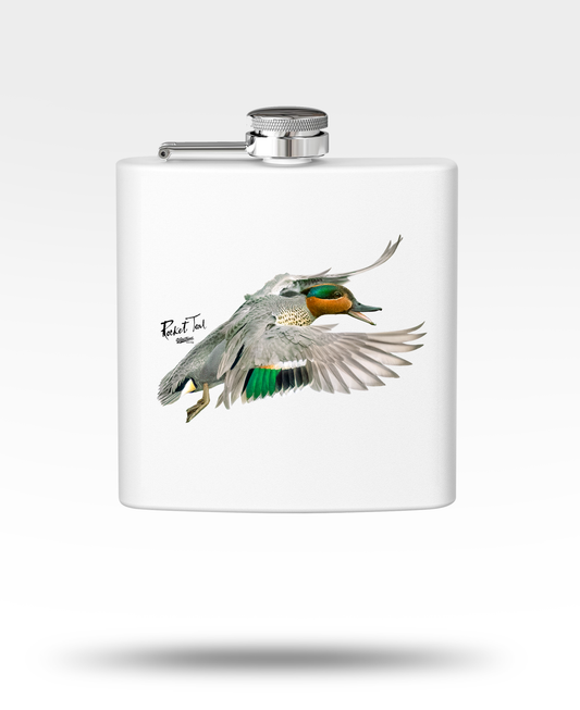 Green-Winged Teal Flying Stainless Steel Flask