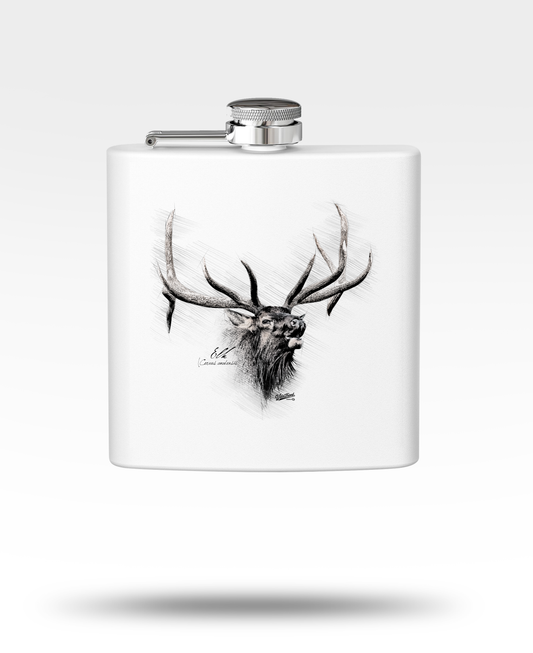 Elk Drawing Stainless Steel Flask