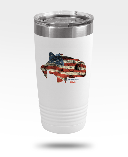 Largemouth Bass USA Flag Insulated Tumbler, 20oz