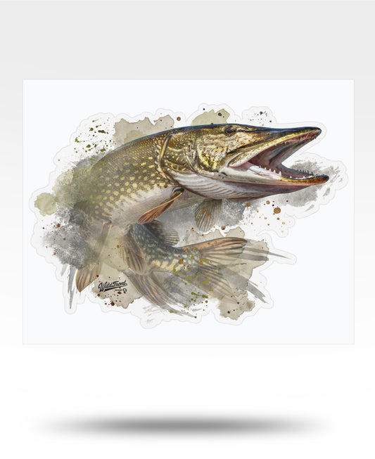 Northern Pike Watercolor Kiss-Cut Vinyl Decal