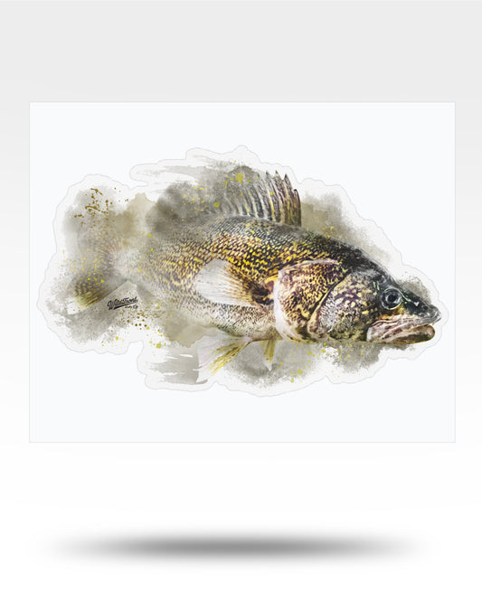 Walleye Watercolor Kiss-Cut Vinyl Decal