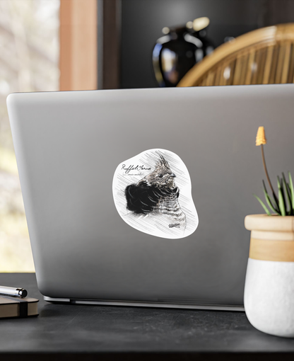 Ruffed Grouse Drawing Kiss-Cut Vinyl Decal